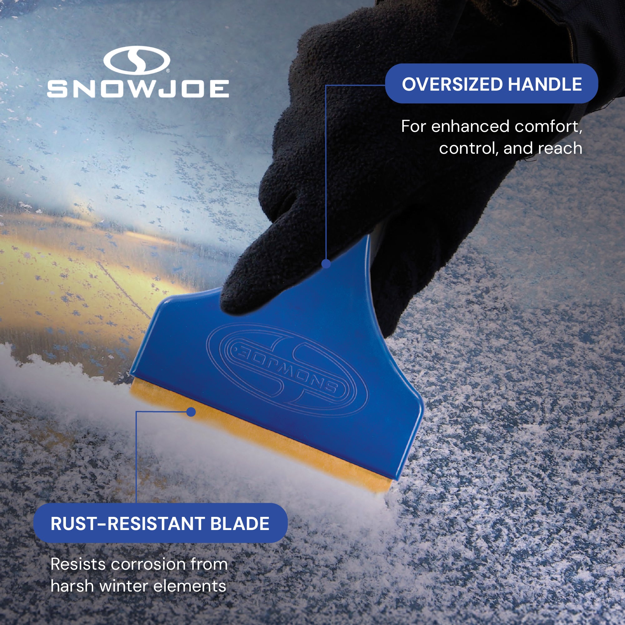 Snow Joe Brass Ice Scraper with Durable Brass Blade & Comfort Grip (Open Box) - VMInnovations