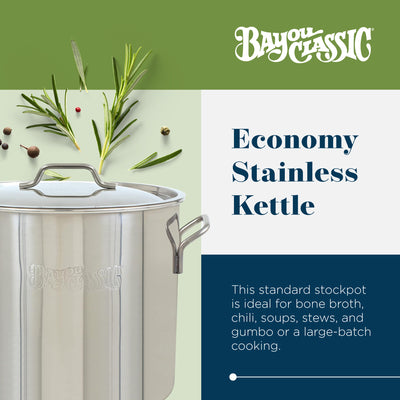 Bayou Classic 30 Quart / 7.5 Gallon Stainless Steel Brew Kettle Pot with Lid (For Parts)