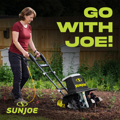 Sun Joe Electric Garden Tiller Cultivator, Steel, 12 Amp, 16", Black (For Parts)