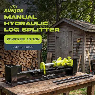 Sun Joe Hydraulic Steel Beam Log Splitter, 10 Ton Capacity wood Tool (For Parts) - VMInnovations