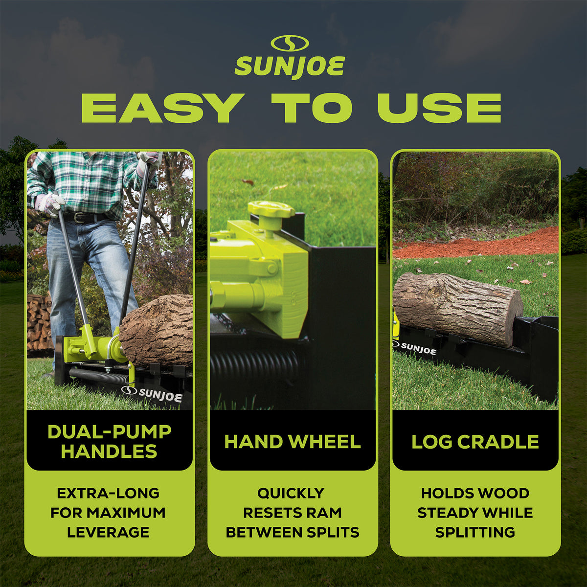 Sun Joe Hydraulic Steel Beam Log Splitter, 10 Ton Capacity wood Tool (For Parts) - VMInnovations