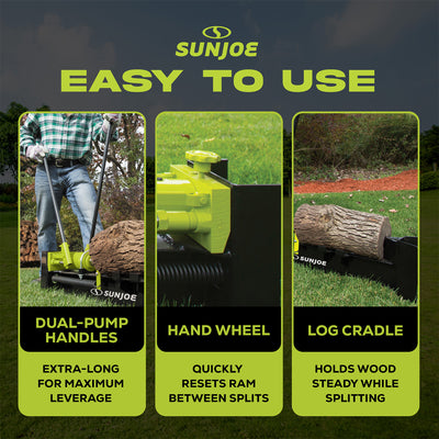 Sun Joe Hydraulic Steel Beam Log Splitter, 10 Ton Capacity wood Tool (For Parts) - VMInnovations