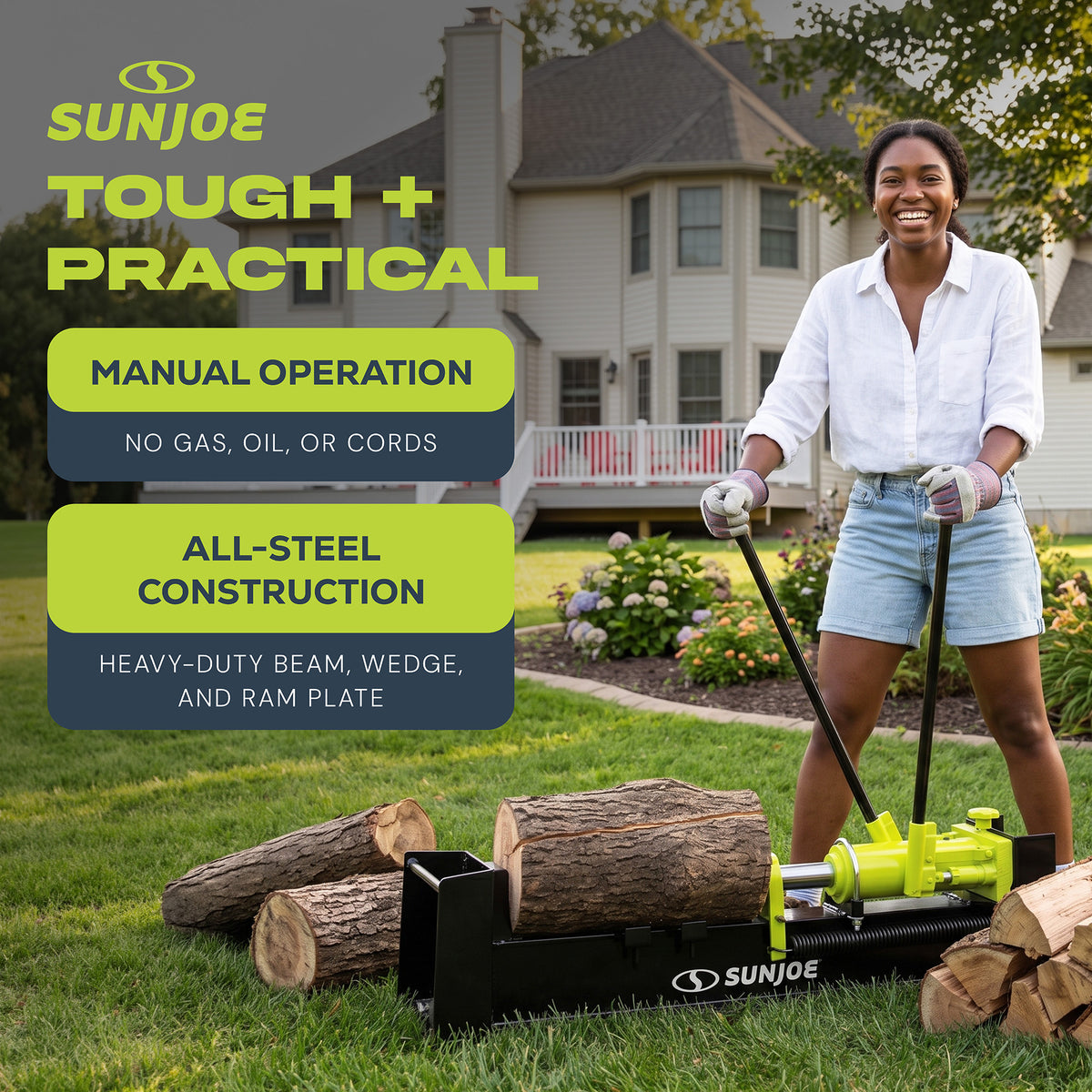 Sun Joe Hydraulic Steel Beam Log Splitter, 10 Ton Capacity wood Tool (For Parts) - VMInnovations