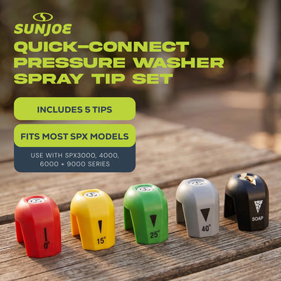Sun Joe 5 Piece Quick Connect Pressure Washer Spray Tips, SPX3000-TPS