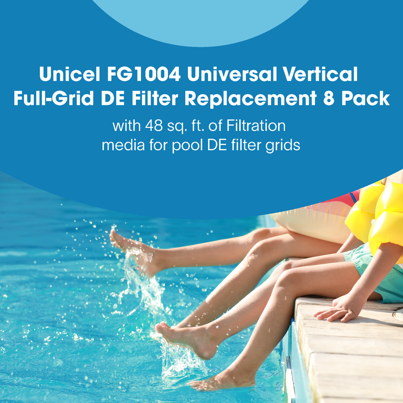 Unicel FG1004 Vertical Full Grid DE Filter Replacement w/ 48 SqFt of Media (8Pk) - VMInnovations