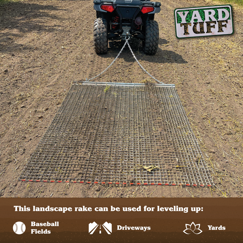 Yard Tuff 5 x 4.5 Foot Steel Chain Field Lawn Level ATV Drag Mat (Open Box)