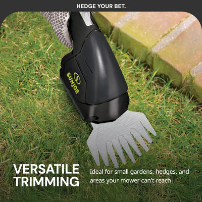 Sun Joe 2 in 1 Cordless Handheld Grass Shear and Hedge Trimmer, 7.2-Volt, Black - VMInnovations