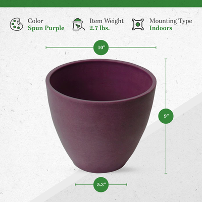 Algreen Round Curve Valencia Indoor and Outdoor Flower Pot Planter, Purple(Used)