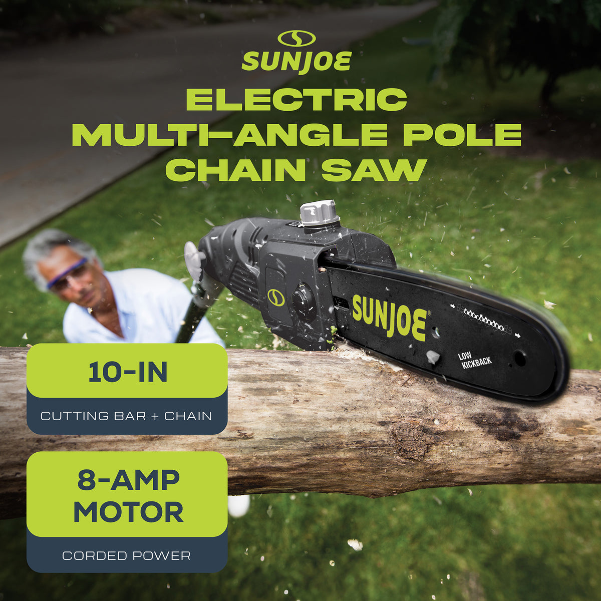 Sun Joe 10" 8-Amp Electric 15' Telescoping Multi-Angle Pole Chainsaw (For Parts)