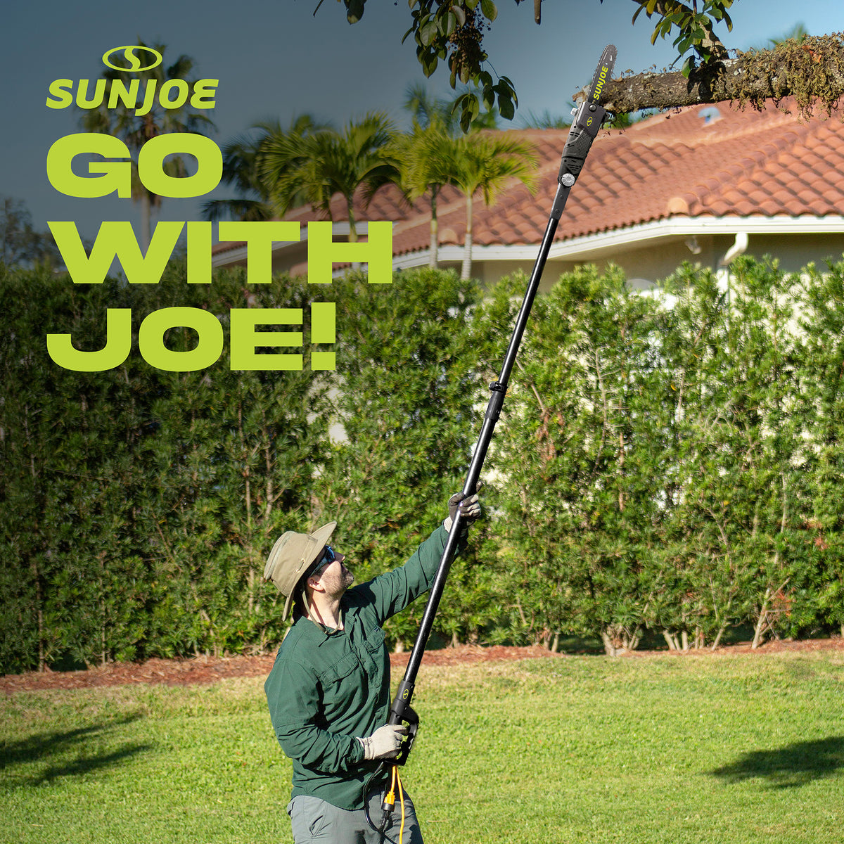 Sun Joe 10" 8-Amp Electric 15' Telescoping Multi-Angle Pole Chainsaw (For Parts)