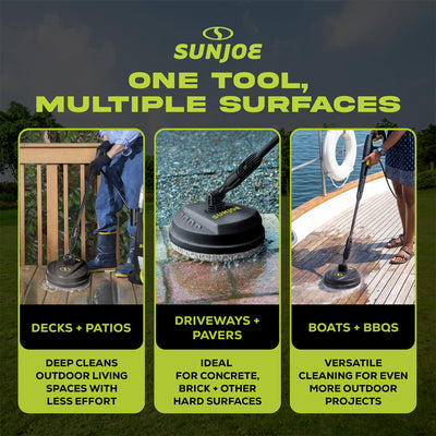 Sun Joe 10" Pressure Washer Attachment, Multi Surface, Green/Black (Open Box) - VMInnovations