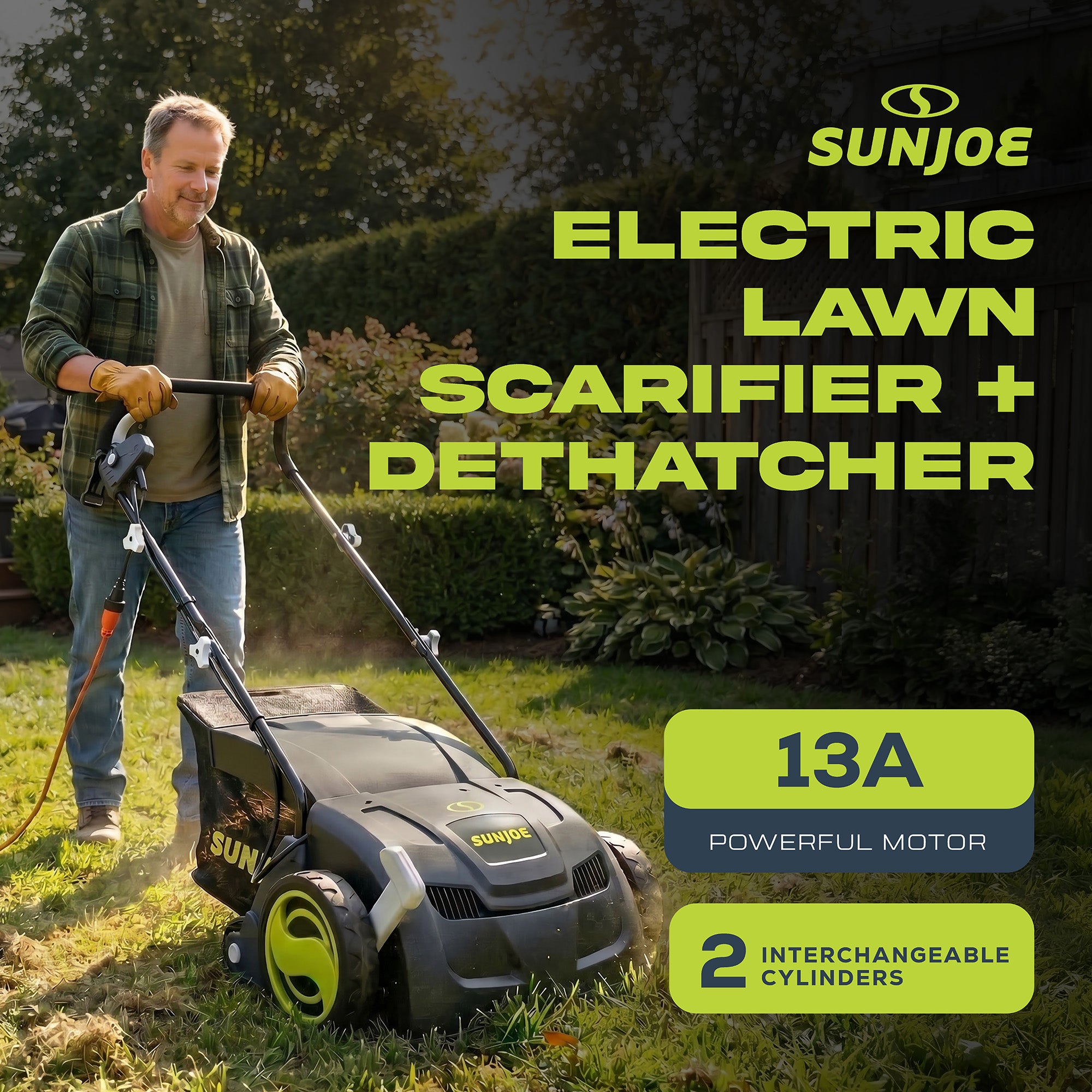Sun Joe 13 Inch 12 Amp Electric Scarifier, Lawn Dethatcher with Bagger(Open Box) - VMInnovations
