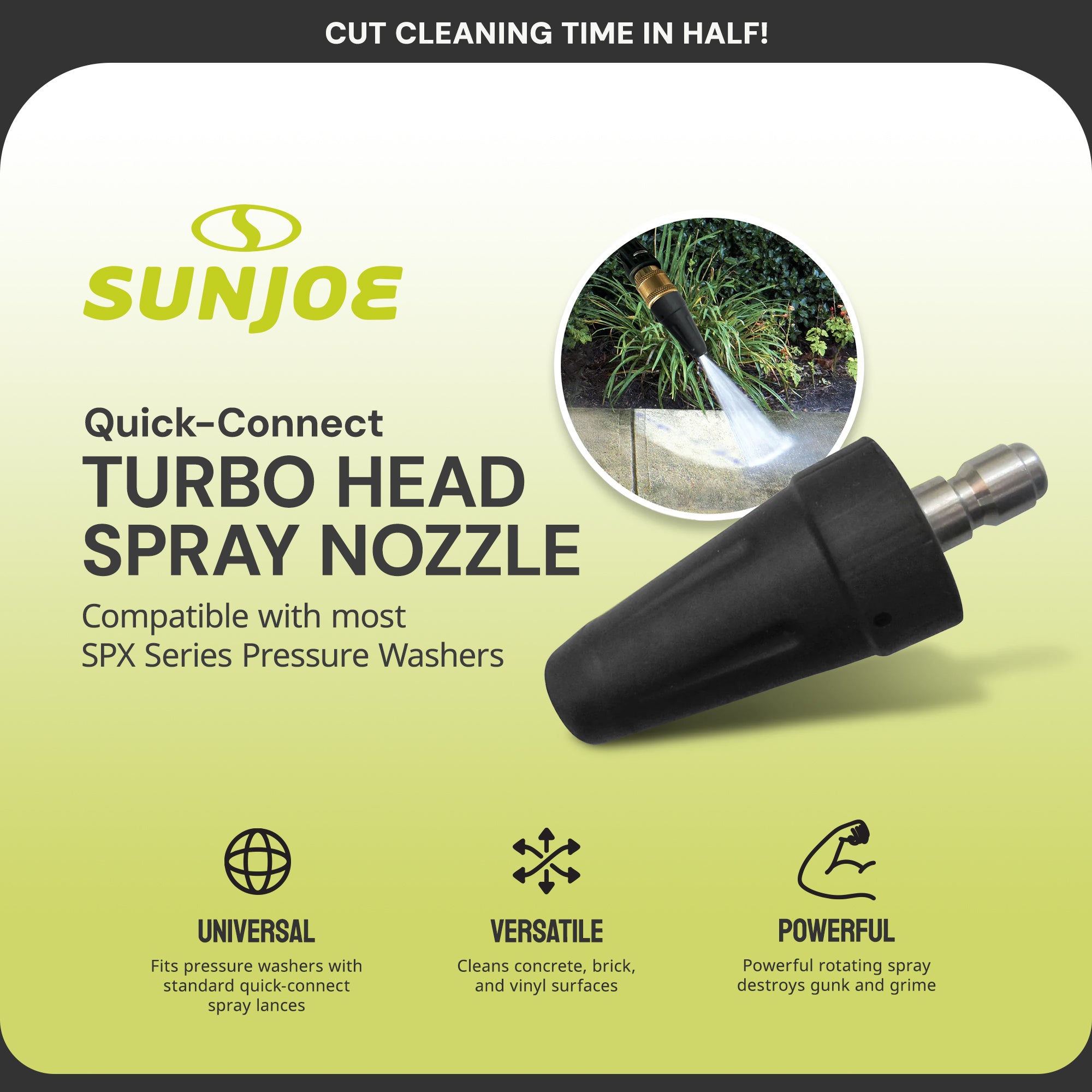 Sun Joe Turbo Head Spray Nozzle for SPX Series, Quick-Connect, SPX-TSN-34S - VMInnovations