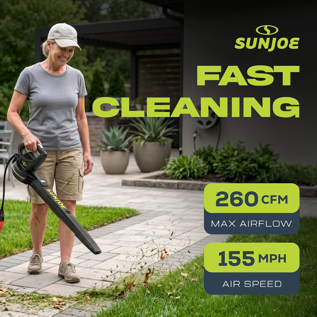 Sun Joe Electric All Purpose Leaf Blower 6 Amp Motor, 155 MPH Air Speed, SBJ597E - VMInnovations