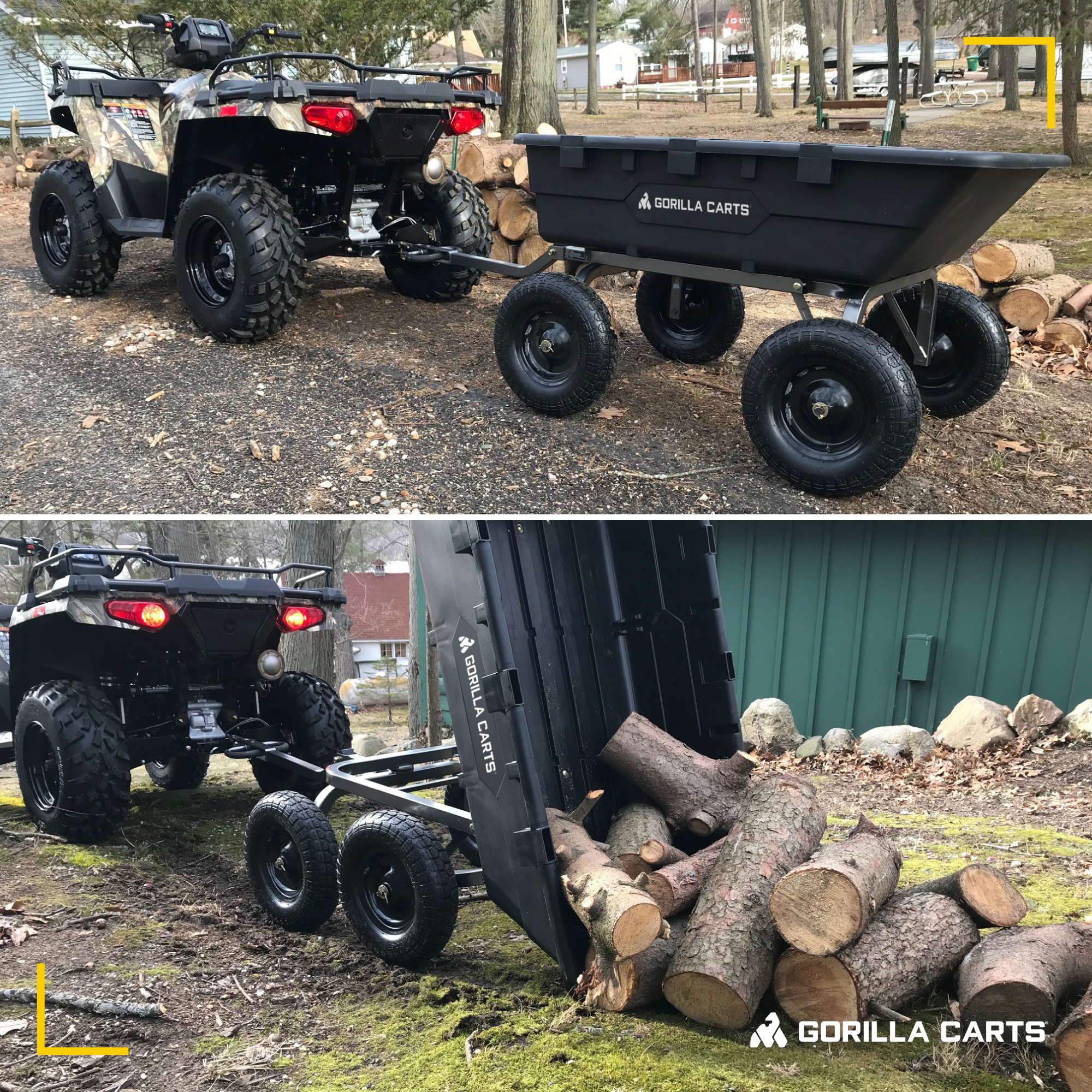 Gorilla Carts 1500 Pound Super Poly Yard Dump Utility Cart, Black (For Parts) - VMInnovations