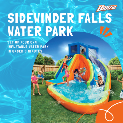 Banzai Sidewinder Falls Inflatable Pool w/ Slides (Open Box)