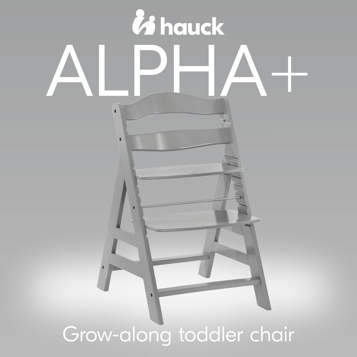 hauck Alpha+ Grow Along Adjustable Wooden Highchair, Beechwood, Grey (Open Box)