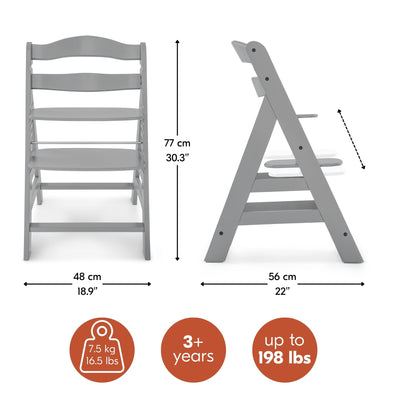 Alpha+ Grow Along Adjustable Wooden Highchair, Beechwood, Grey Finish(For Parts)