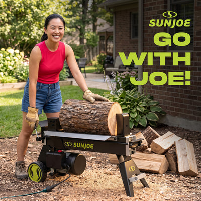 Sun Joe Electric Log Splitter with Hydraulic Ram, 5-Ton, 15 Amp Motor, LJ602E