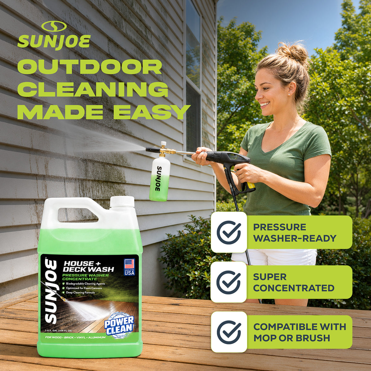 Sun Joe House & Deck All-Purpose Pressure Washer Concentrated Cleaner (Open Box) - VMInnovations