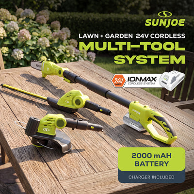 Sun Joe IONMAX Cordless Lawn Care System, Grass and Hedge Trimmer with Pole Saw - VMInnovations
