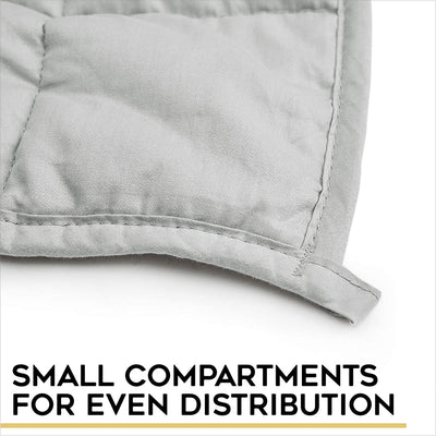 YnM Original Cotton 48x72 In 15lb Glass Bead Weighted Blanket, Gray (Open Box) - VMInnovations