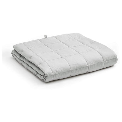YnM Original Cotton 48x72 In 15lb Glass Bead Weighted Blanket, Gray (Open Box) - VMInnovations