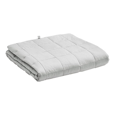 YnM Original Cotton 12 Pound Glass Bead Weighted Blanket, Light Gray (Open Box)