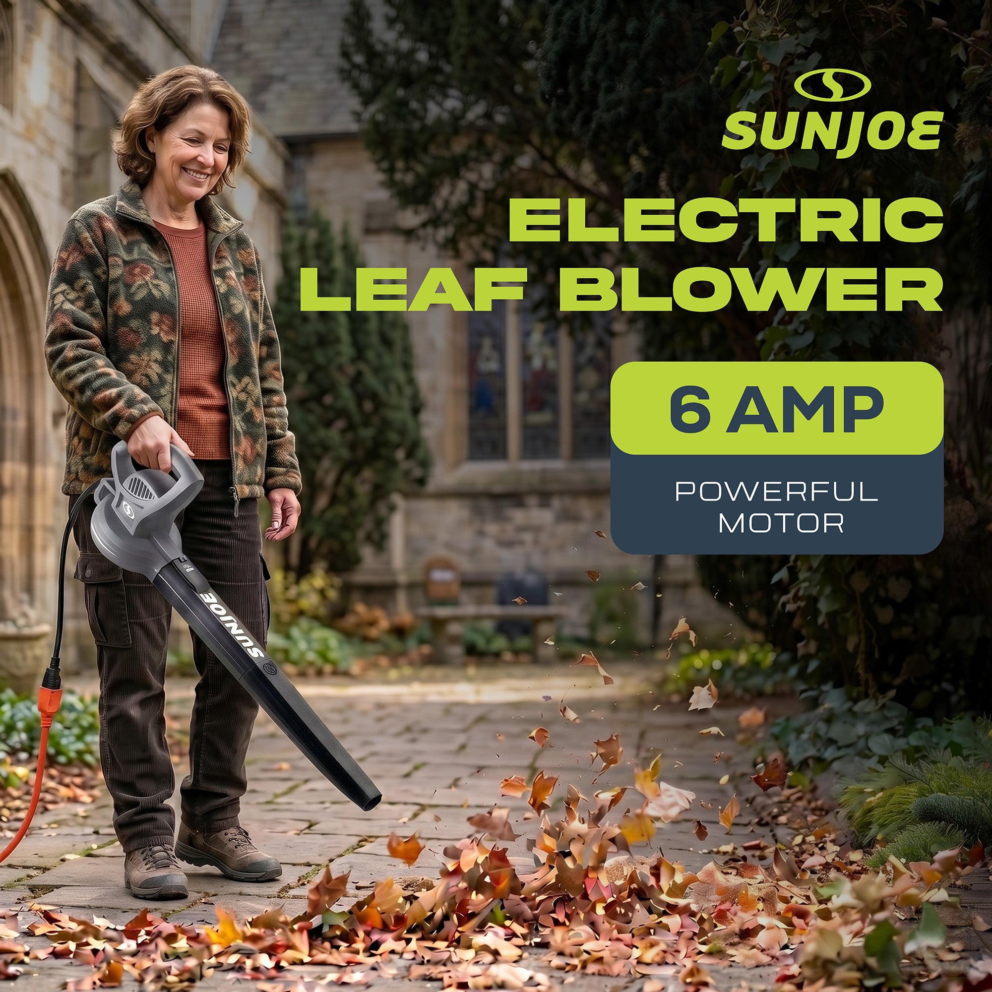 Sun Joe Electric All Purpose Leaf Blower, 6 Amp Motor, 155MPH Air Speed, SBJ597E