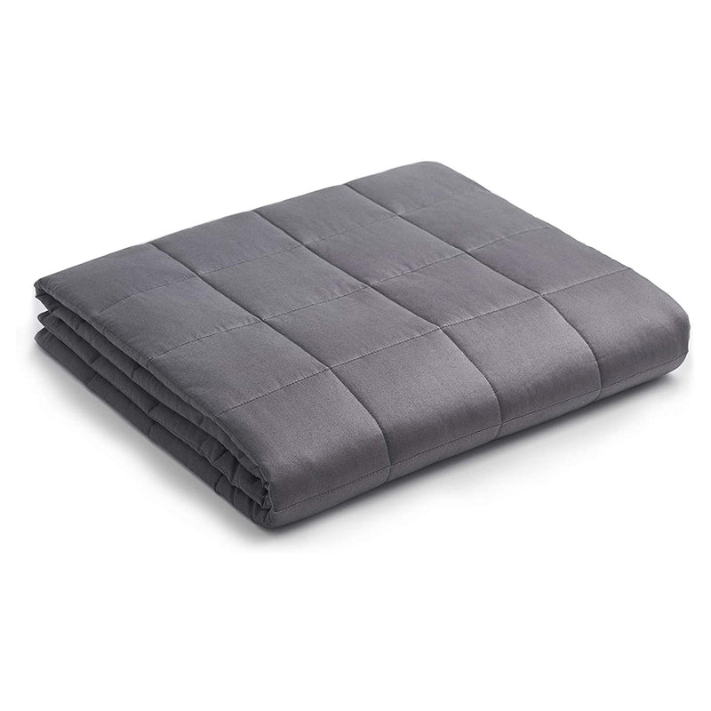 YnM Original Cotton 60 x 80 Weighted Blanket for Queen & King Beds, Dark Gray