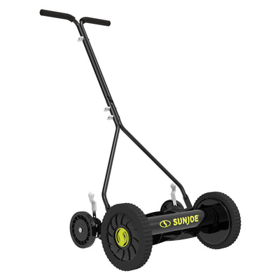 Sun Joe Cordless, Manual Push Steel Reel Lawn Mower, 14 Inch, Green (Open Box)