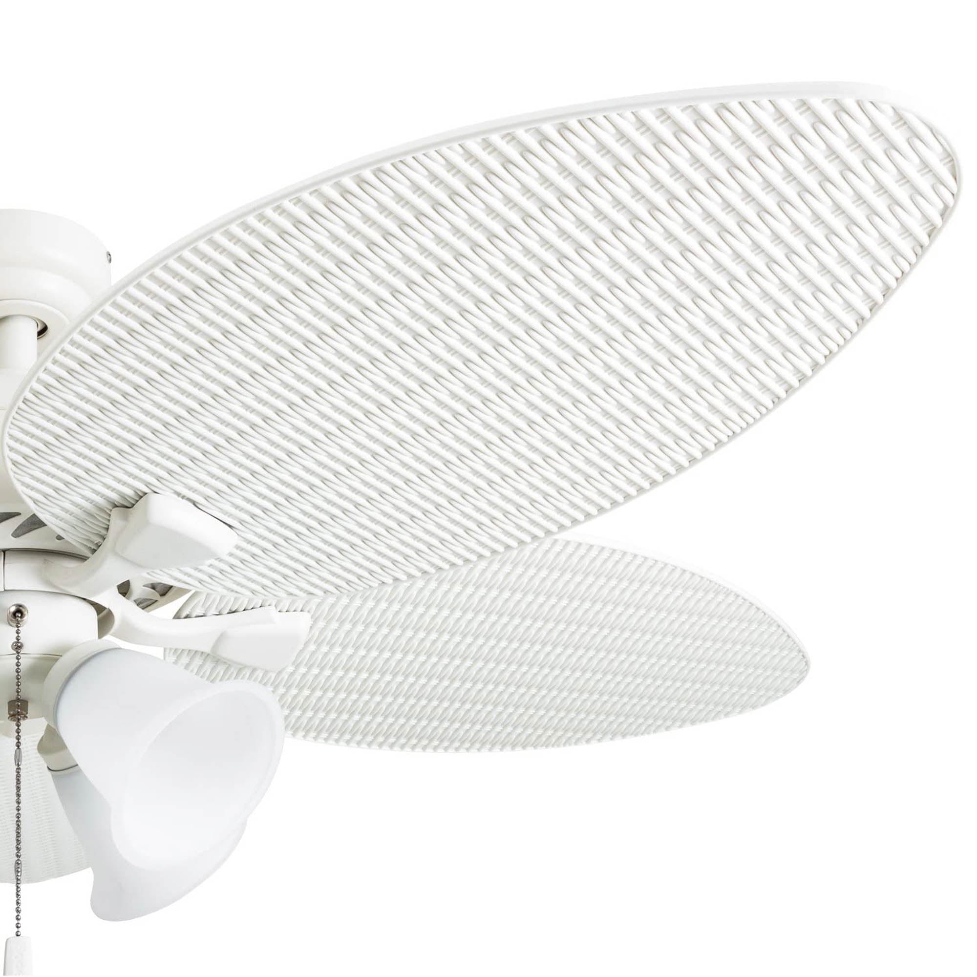 Prominence Home Palm Lake 52" Indoor Outdoor Ceiling Fan with Pull Chain, White - VMInnovations