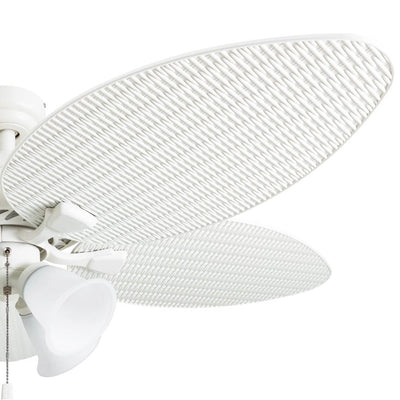 Prominence Home Palm Lake 52" Indoor Outdoor Ceiling Fan with Pull Chain, White - VMInnovations