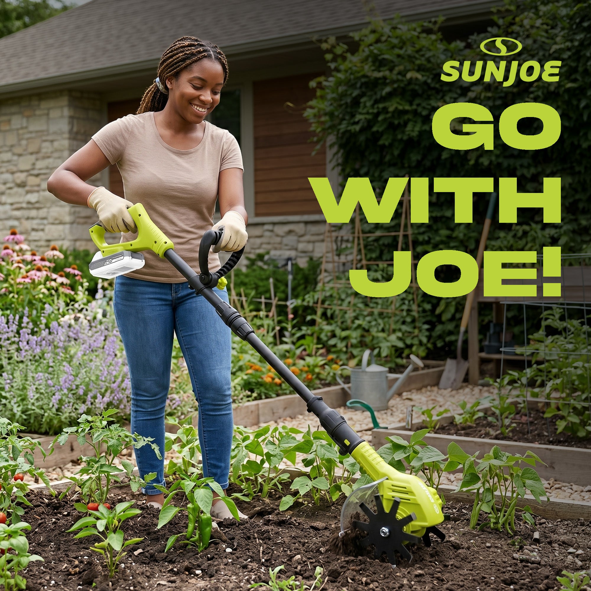 Sun Joe 24 Volt Cordless Telescoping Cultivator/Weeder with 250W Motor, TJW24C - VMInnovations
