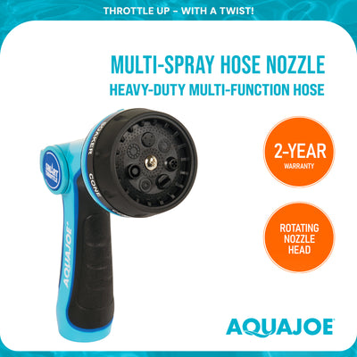 Aqua Joe Multi-Function Hose Nozzle with Smart Throttle & Oscillating Sprinkler