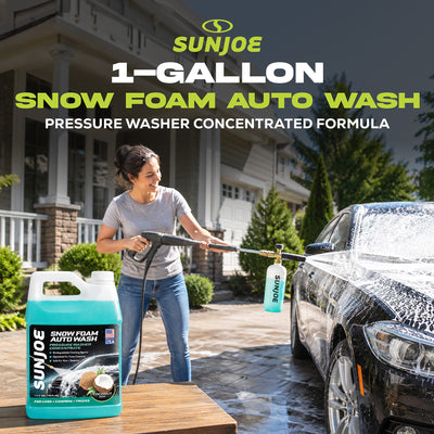 Sun Joe Premium Snow Foam Coconut Scent Car Washing Soap & Cleaner, 1 Gallon - VMInnovations