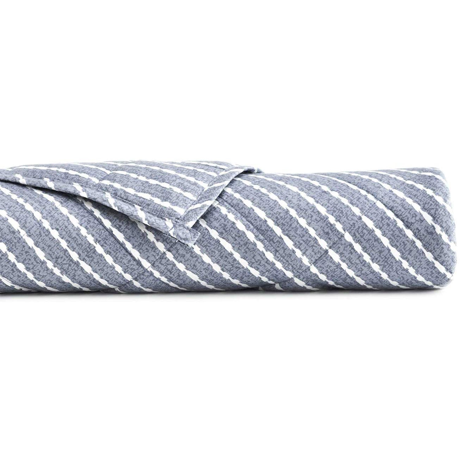 Cotton 48 x 72 In 15 Lb Glass Bead Weighted Blanket, Blue & White (Open Box) - VMInnovations