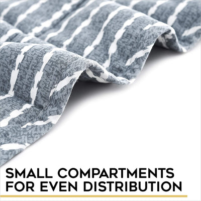 Cotton 48 x 72 In 15 Lb Glass Bead Weighted Blanket, Blue & White (Open Box) - VMInnovations