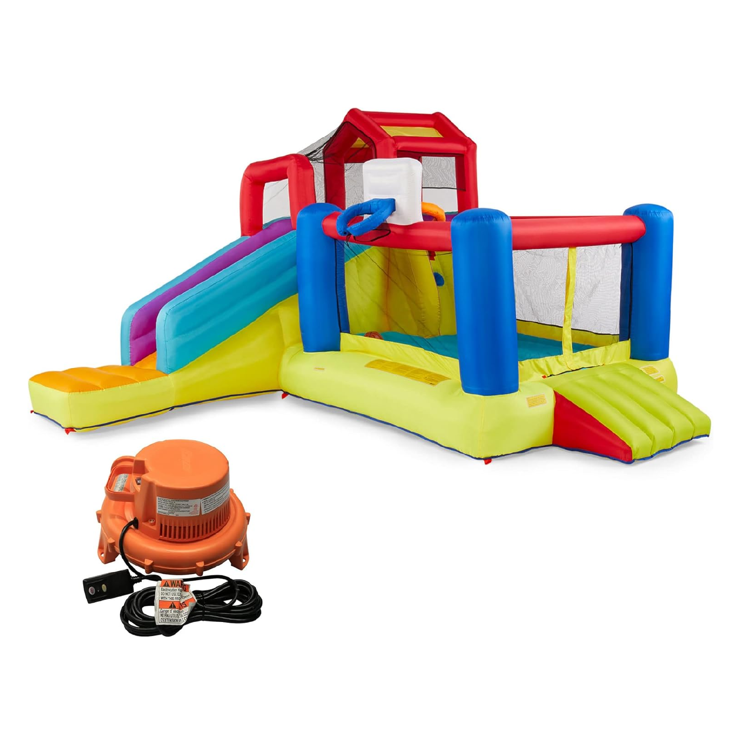 Banzai Outdoor Bounce House with Slide, Climbing Wall and 2 Sports Activities - VMInnovations
