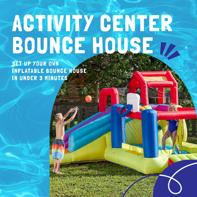 Banzai Outdoor Bounce House with Slide, Climbing Wall and 2 Sports Activities - VMInnovations