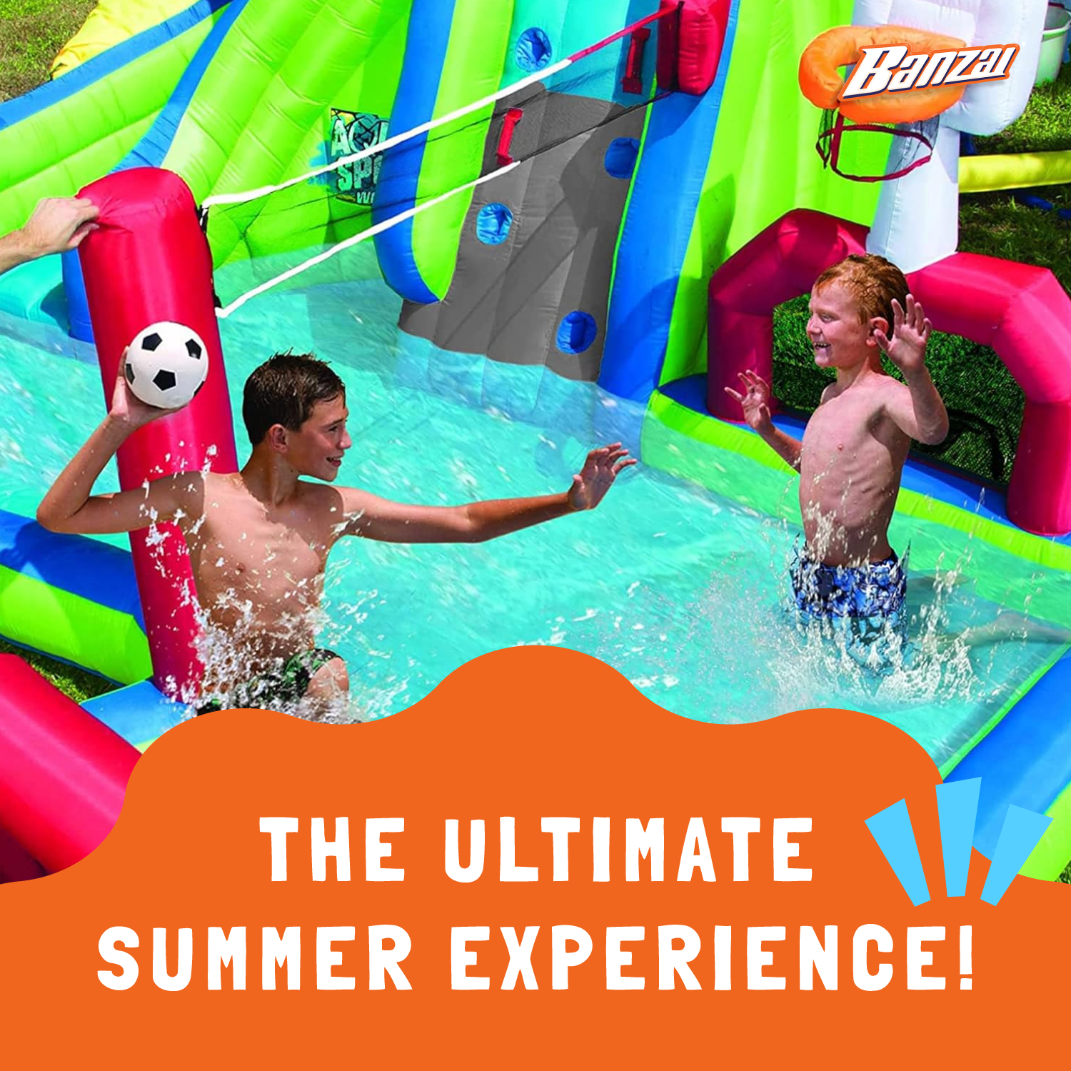 Banzai Aqua Sports Water Park Inflatable Kids Aquatic Activity Play (Open Box) - VMInnovations