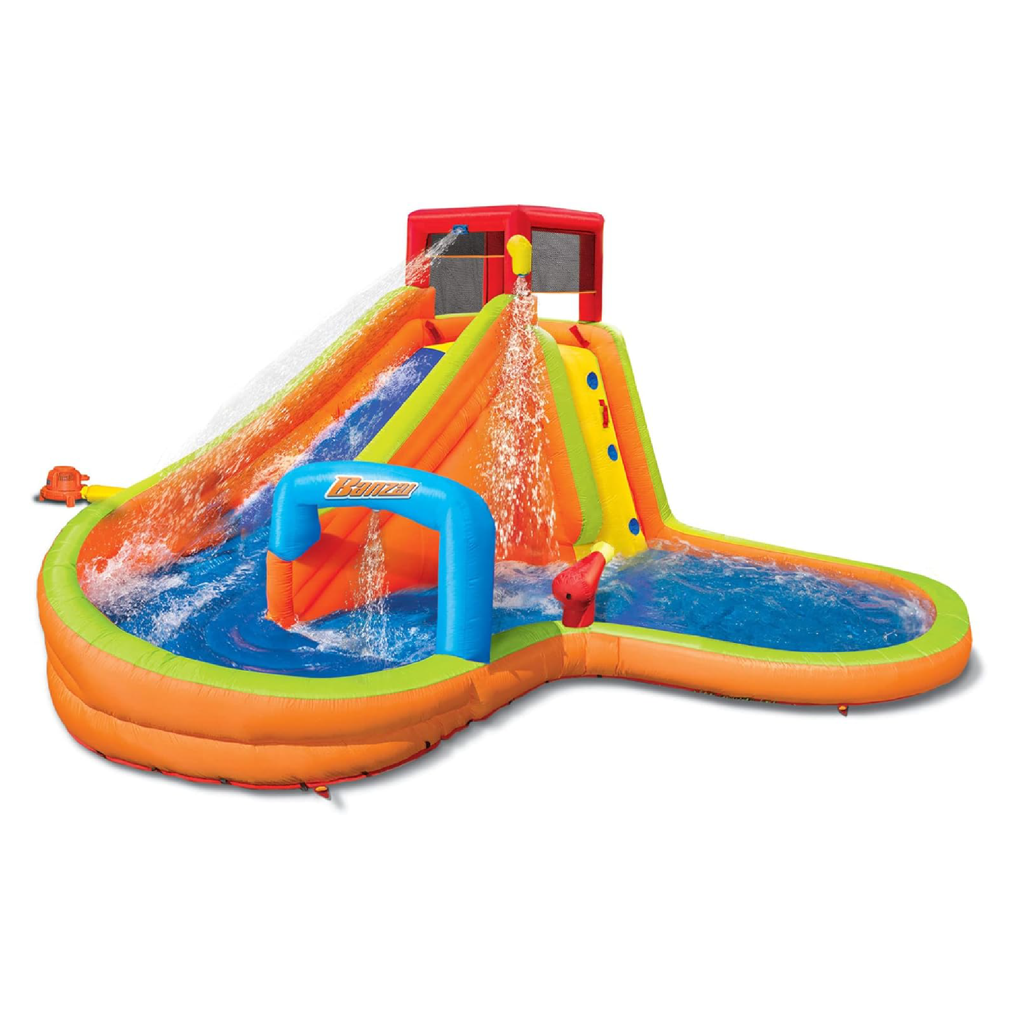 Banzai Lazy River Inflatable Outdoor Water Park Slide and Splash Pool (Used) - VMInnovations