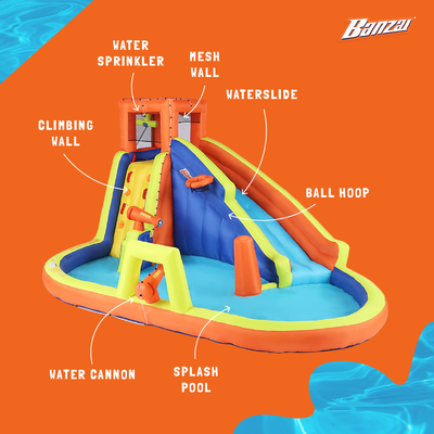 Banzai Battle Blast Adventure Park with Blower Motor 3 Water Cannons (Open Box) - VMInnovations