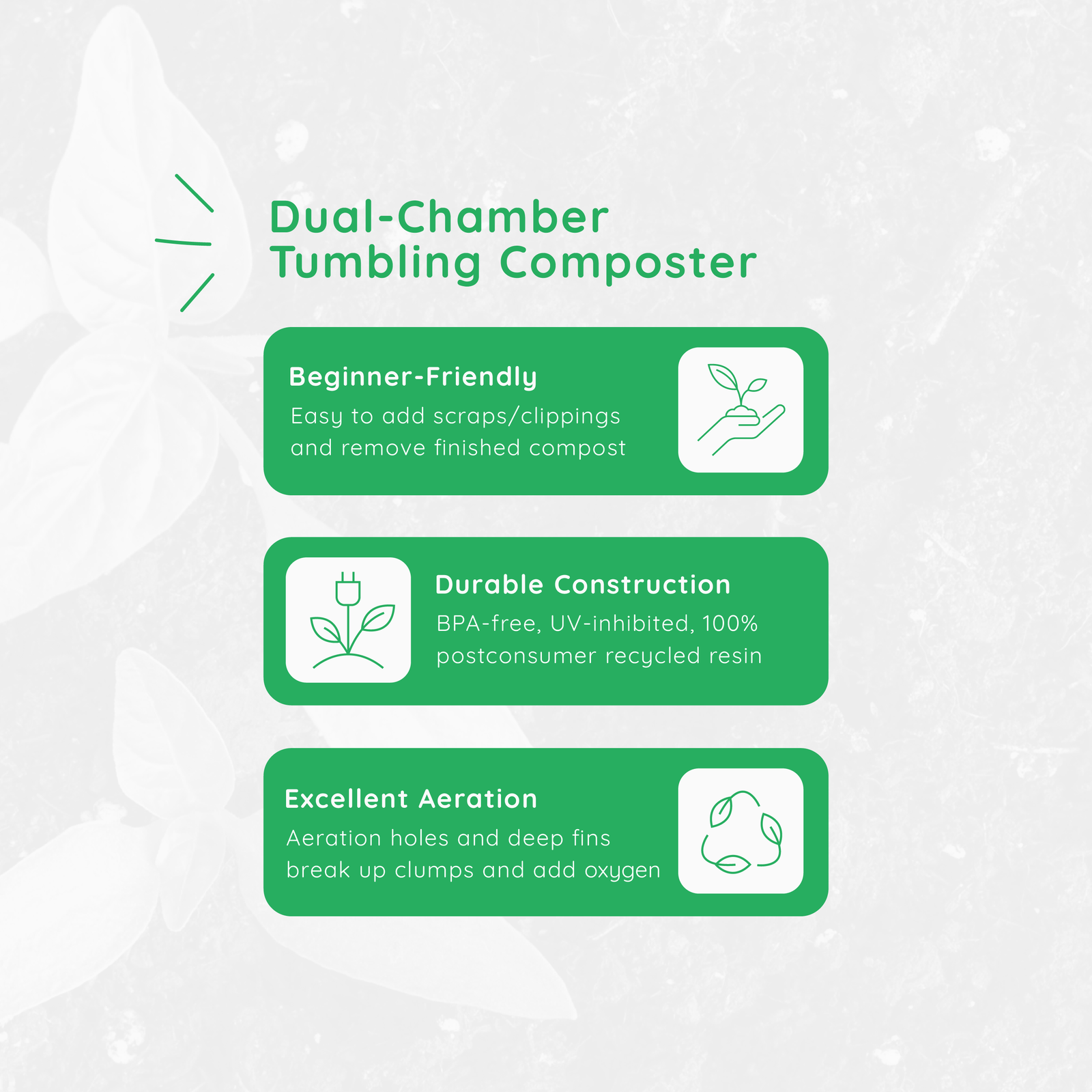 FCMP Outdoor 8 Sided Dual Chamber Tumbling Double Door Composter, Blue(Open Box) - VMInnovations