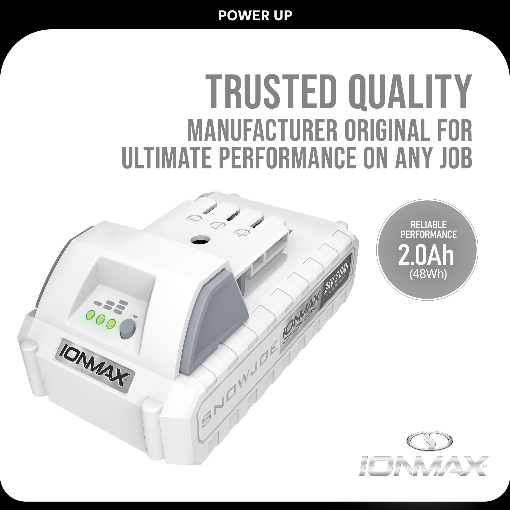 Snow Joe IONMAX 24V Lithium-Ion Battery, Universal Battery System (Used) - VMInnovations