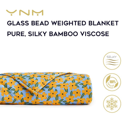 YnM 60 x 80 In 20 Lb Weighted Blanket for Queen & King Beds, Flower (Open Box)