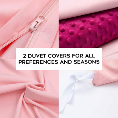 YnM 3 Piece Set 15 Pound Glass Bead Weighted Blanket w/2 Duvet Covers (Open Box) - VMInnovations