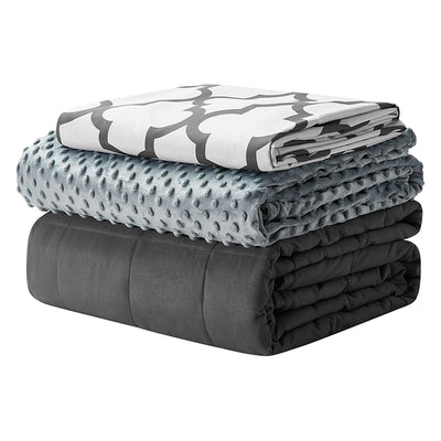 YnM 3 Pc Set 20lb Premium Glass Bead Weighted Blanket with 2 Duvet Covers (Used)