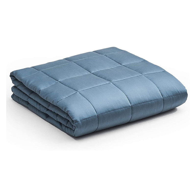 YnM Cooling Bamboo 48 x 72 Inch Weighted Blanket for Twin & Full Beds, Blue Gray