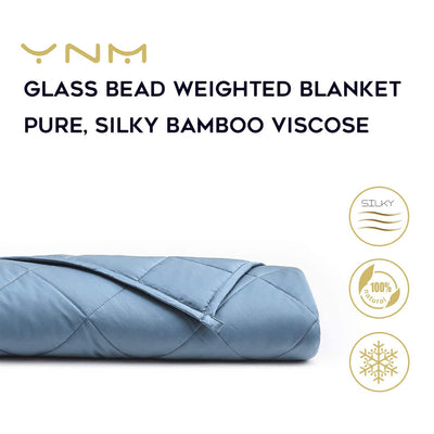 YnM Cooling Bamboo 48 x 72 Inch Weighted Blanket for Twin & Full Beds (Open Box)